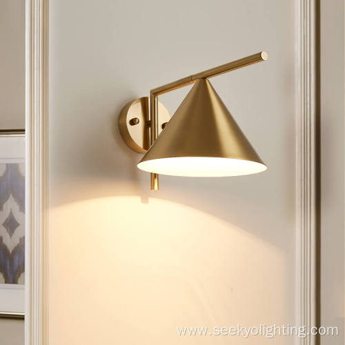 Copper metal lampshade adjustable Angle wall lamp